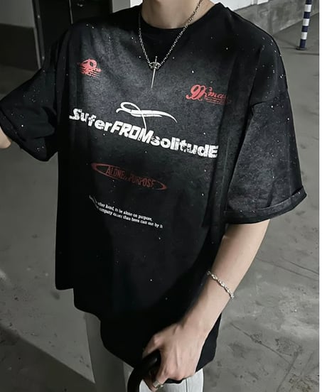 ペイント レトロプリントTシャツ