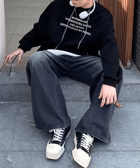 リラクシー ワイドストレートデニムパンツ / 3color