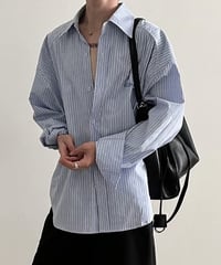 ストライプ オーバーサイズシャツ / 2color