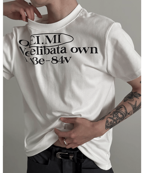 NEFELIBATA モノトーンプリントTシャツ / 2color
