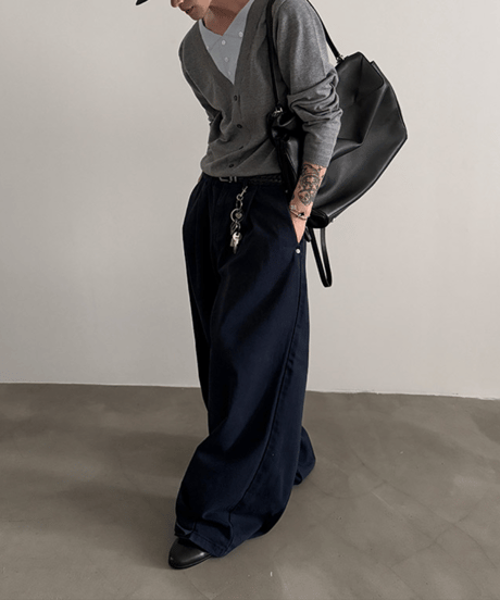 コットン ワイドシルエットパンツ / 2colors