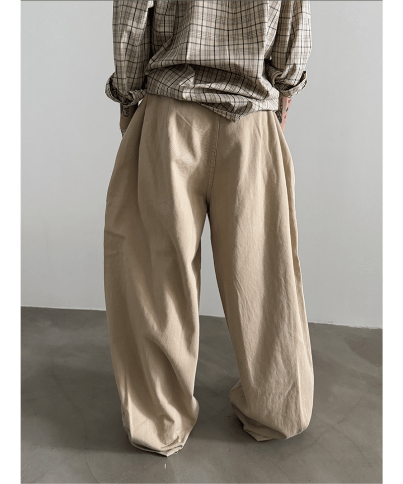 リンカブル！ワイドシルエットパンツ 高身長 綿混ワイドシルエットチノパンツ 丈長め・トールサイズ