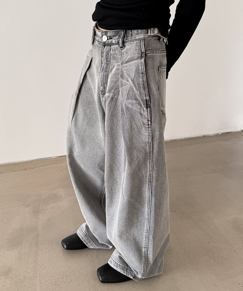 PEOPLESENSEワイドレッグデニムパンツ グレー PEOPLESENSE DENIM JEANS – peoplesense