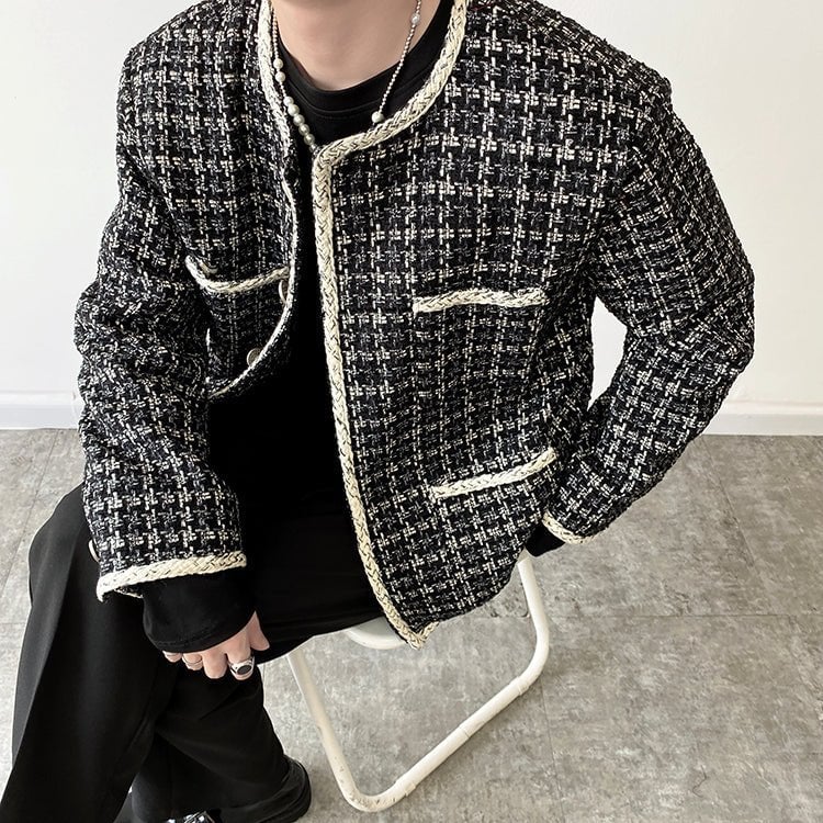 ノーカラーツイードジャケット新品！完売❗️アルページュストーリー ノーカラー ツイードジャケット | ness.