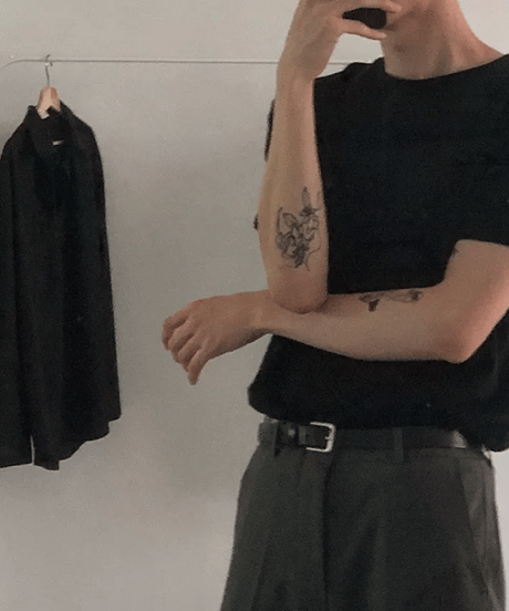 ベーシック クルーネック コットン 半袖 Tシャツ / 2color
