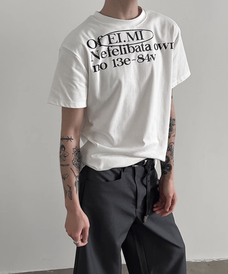 NEFELIBATA モノトーンプリントTシャツ / 2color