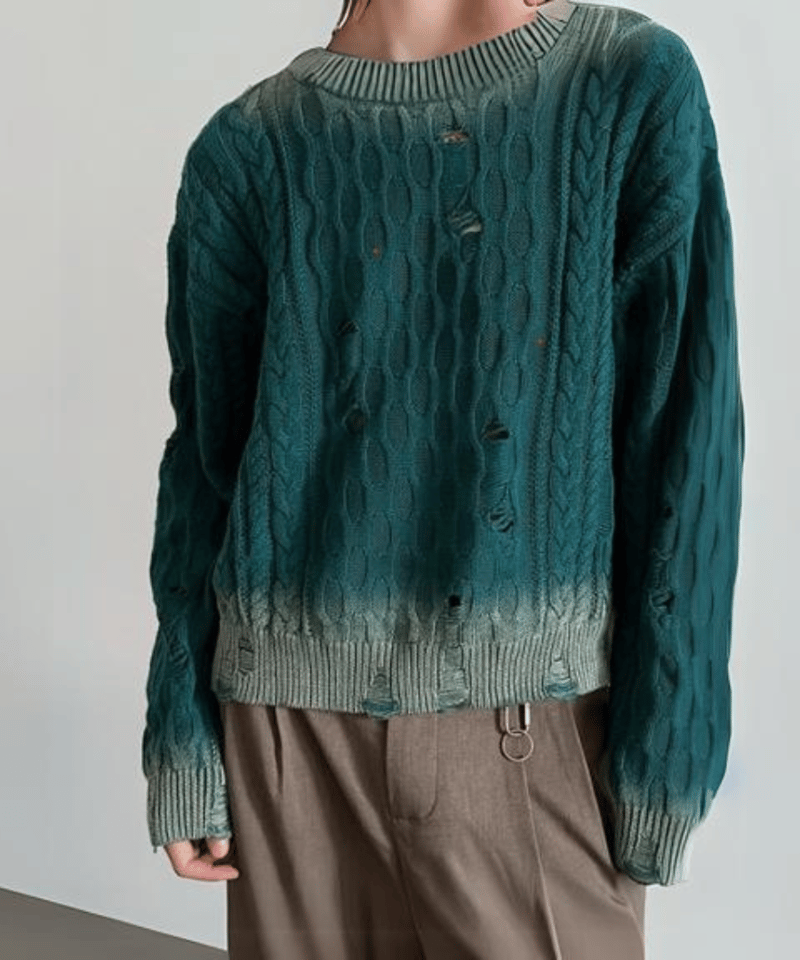 グラデーション ダメージニット / 2color | ness.