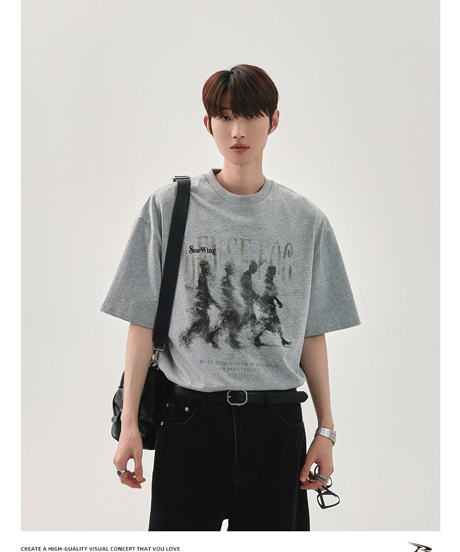 オーバーサイズ グラフィックプリント 半袖 Tシャツ  / 4color