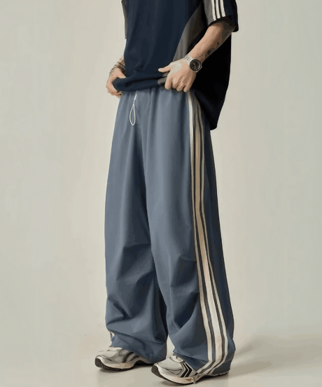 ストライプライン ワイドトラックパンツ / 2color