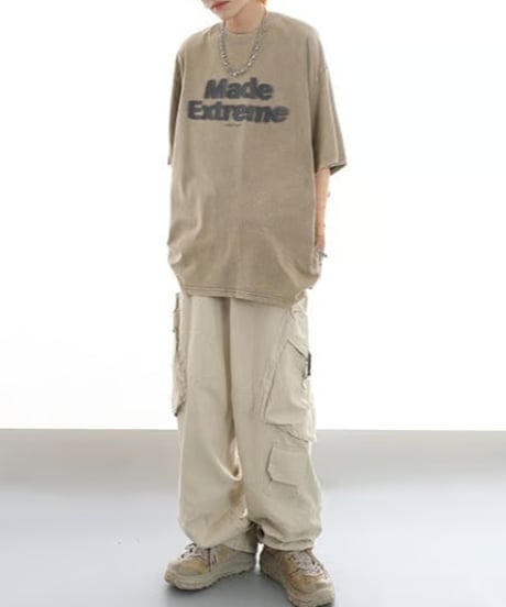 スプレーレター プリントTシャツ / 4color