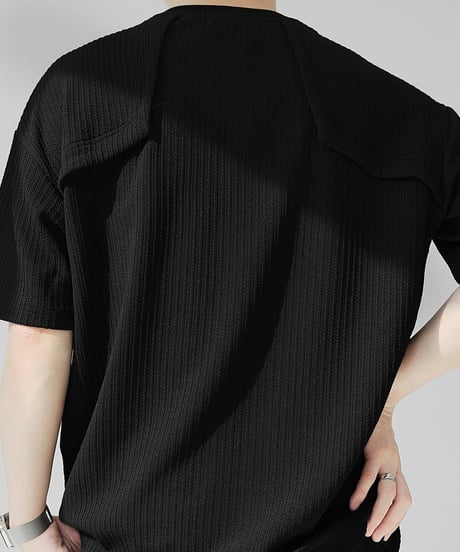プリーツ ドロップショルダーTシャツ / 2color