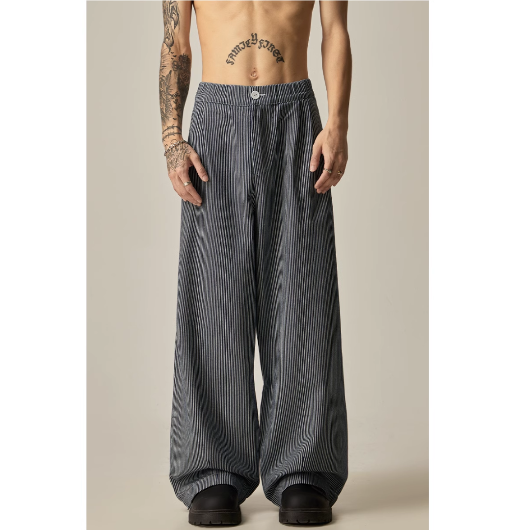 ヒッコリーストライプ ワイドトラウザー / 2color | ness.