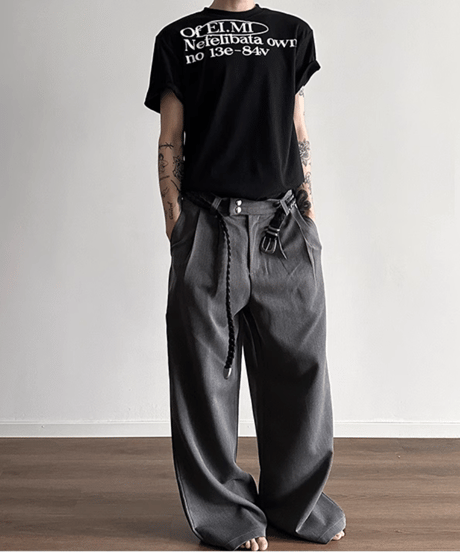 NEFELIBATA モノトーンプリントTシャツ / 2color