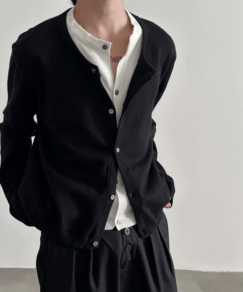 フェイク2ピース ロングスリーブカーディガン / 2colors | ness.