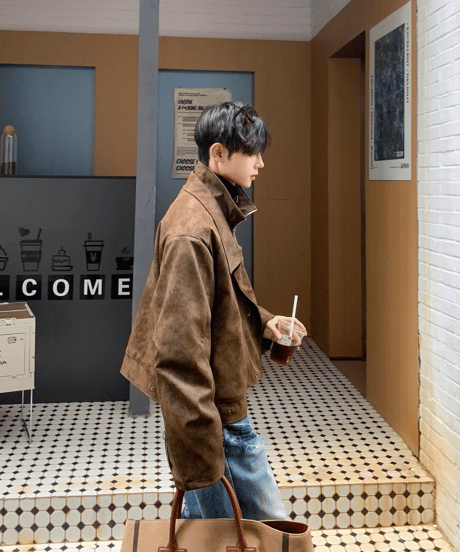 ヴィンテージウォッシュ オーバーサイズ レザージャケット
