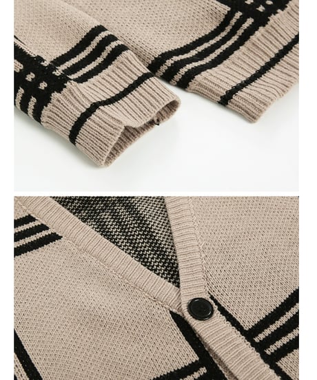 【再入荷】チェックパターン オーバーサイズカーディガン / 3color