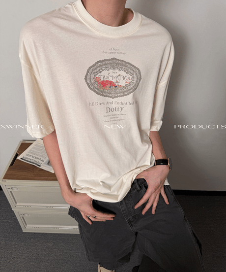 グラフィック プリント ルーズ 半袖Tシャツ / 2color