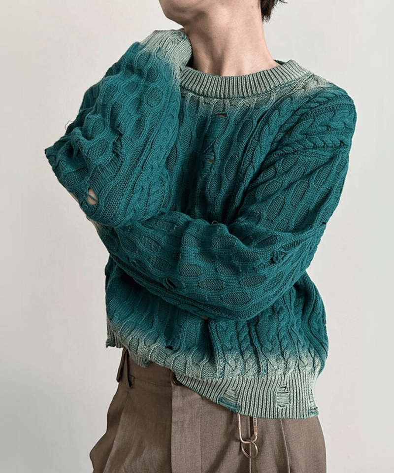 TTT MSW グラデーション ダメージニット TTT MSW グラデーション ダメージニット