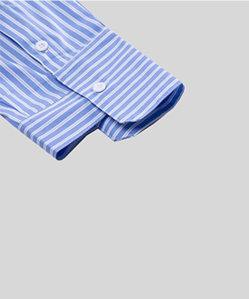 ストライプ バンドカラーシャツ | ness.