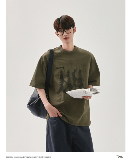 オーバーサイズ グラフィックプリント 半袖 Tシャツ  / 4color