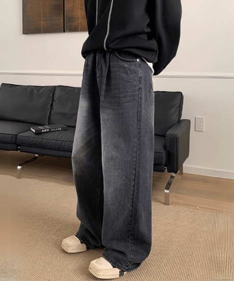 リラクシー ワイドストレートデニムパンツ / 3color