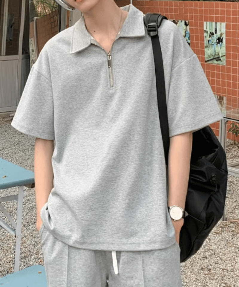 ハーフジップポロ＆ショーツセットアップ / 3color set up | ness.