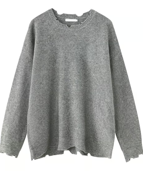 ダメージルーズ ニットセーター / 3color