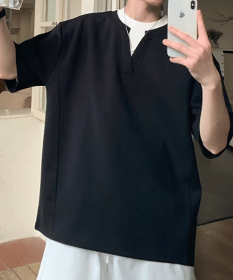 リラックスフィット スキッパー Tシャツ / 2color