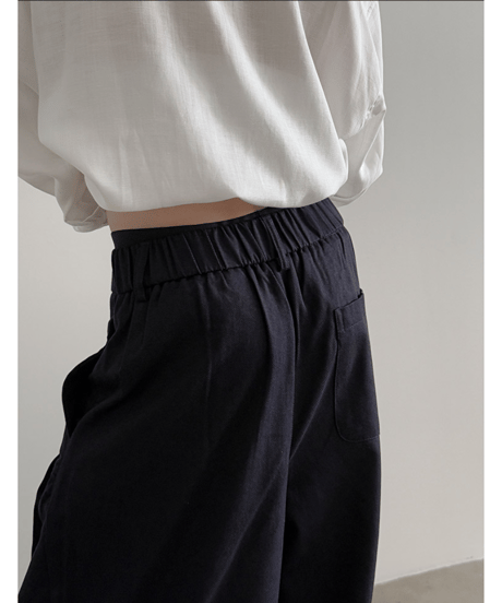 シルクブレンド ワイドタックパンツ / 2colors