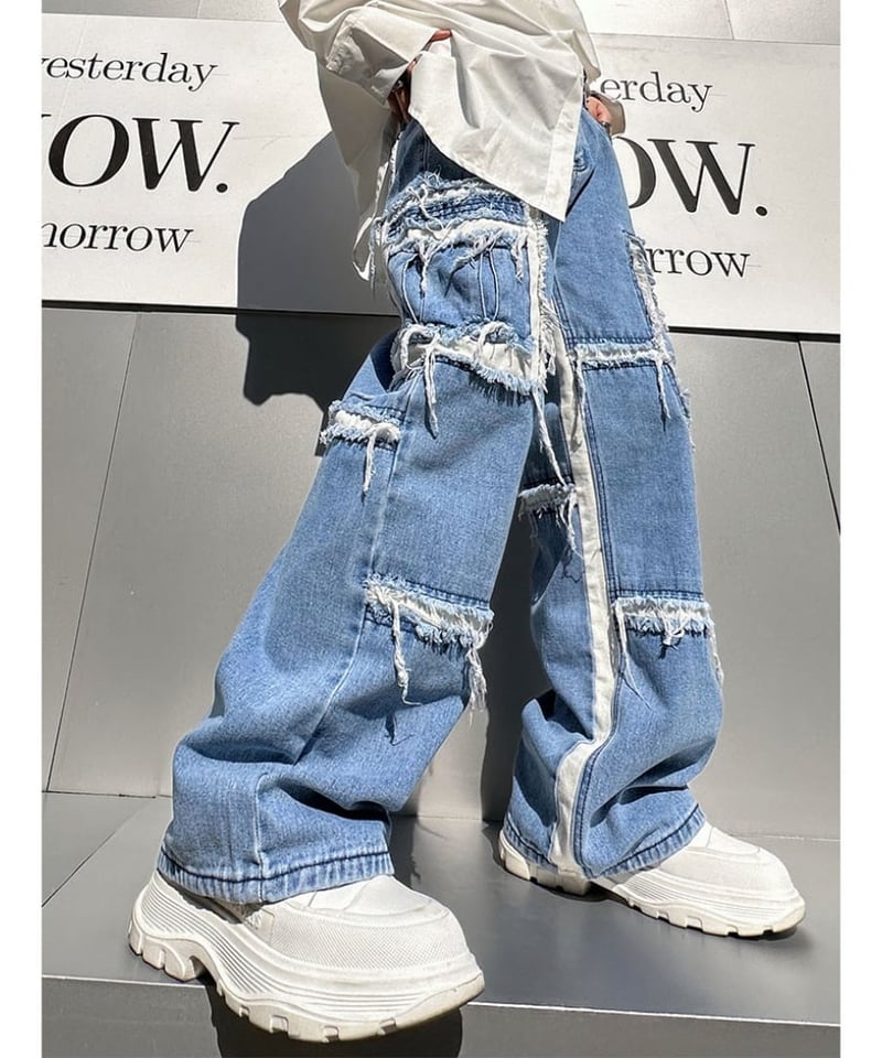 クレイジーパターン ルーズデニムパンツ / 2color | ness.