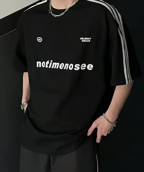 ストライプレタリング Tシャツ / 2color