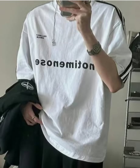 ストライプレタリング Tシャツ / 2color