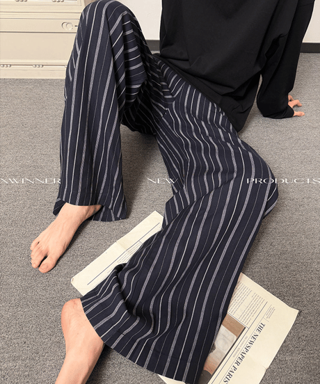 ストライプイージーワイドパンツ / 2color