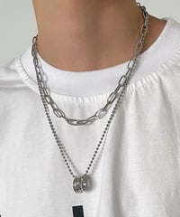 ダブルレイヤード チェーンネックレスセット【2個セット】