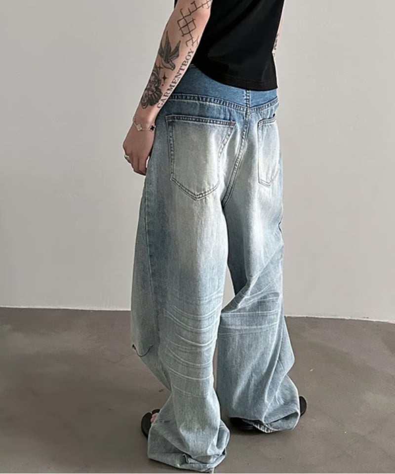  青山 別注 usn デニム バギー ワイド ジーンズ ヴィンテージ river 青山 別注 usn デニム バギー ワイド ジーンズ ヴィンテージ