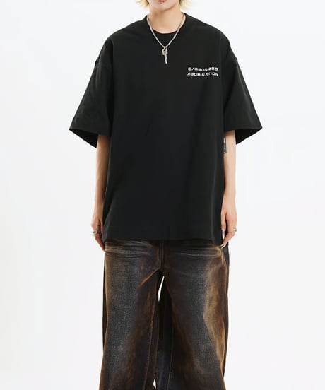 バックテキスト オーバーサイズTシャツ / 2color