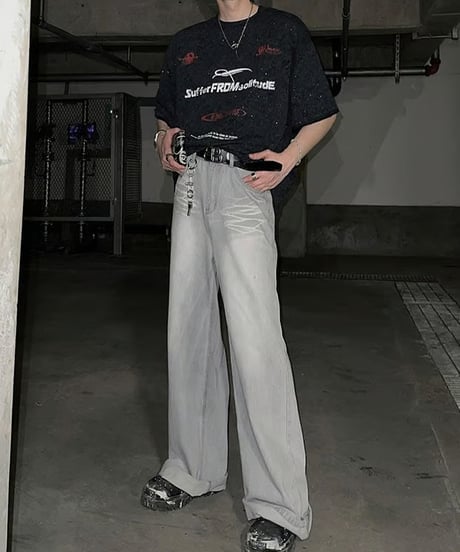 ペイント レトロプリントTシャツ