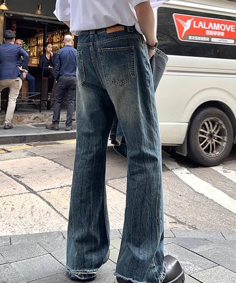 ヴィンテージ加工 フレア デニムパンツ