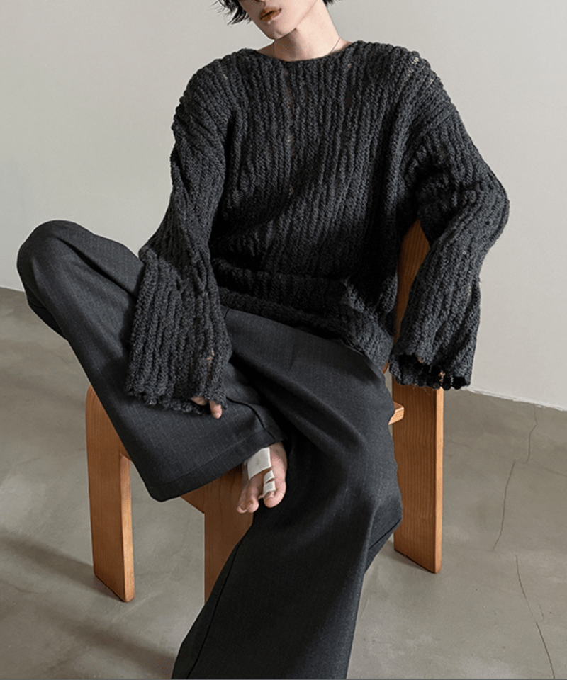 ローゲージワイドシルエット ニットプルオーバー / 2colors | ness.