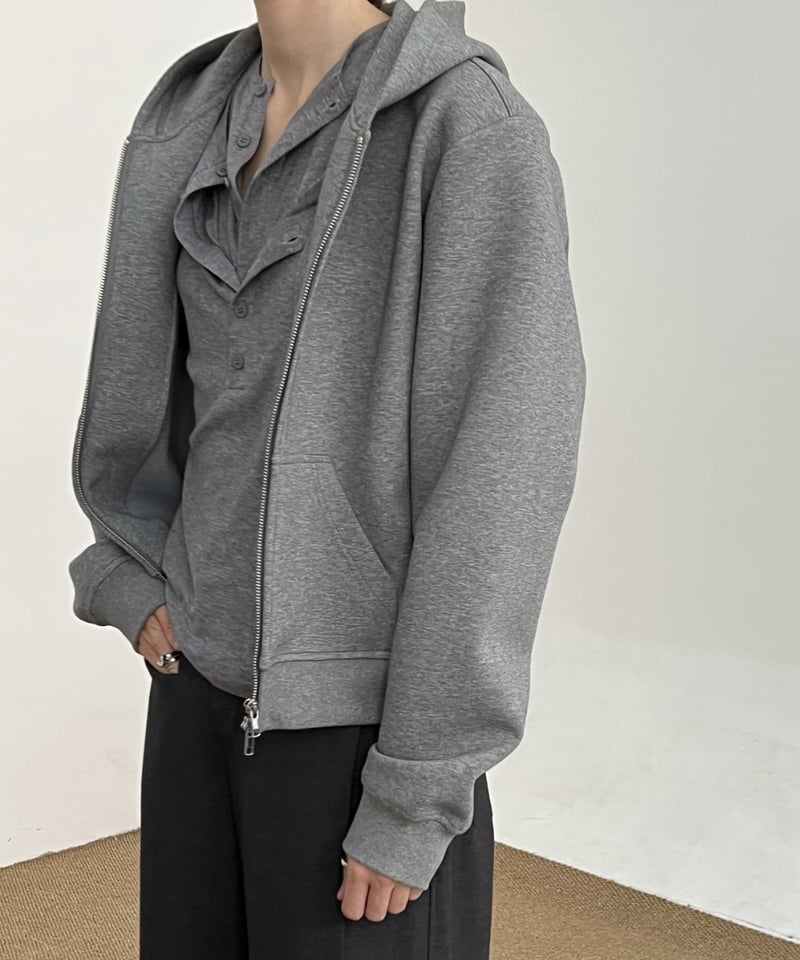 ダブルジップ ヘビーウェイト スタンドフーディー / 2color | ness.