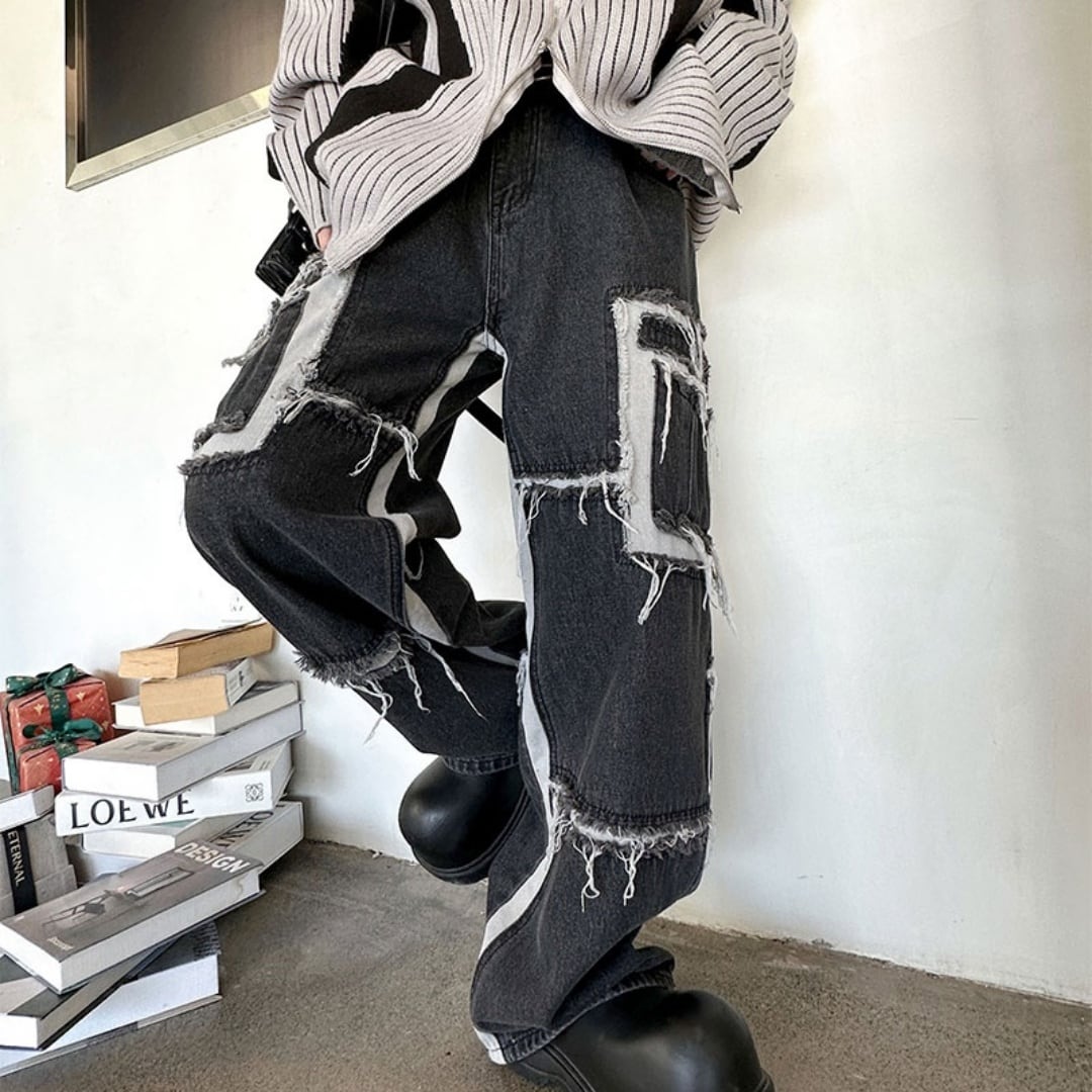 クレイジーパターン ルーズデニムパンツ / 2color | ness.