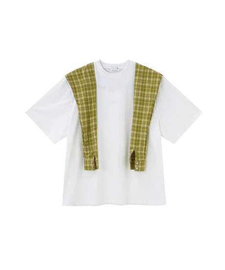 フェイク チェックシャツTEE / 2color