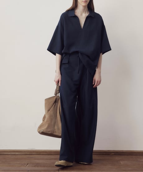 スキッパーカラー リラックスワイドシャツ