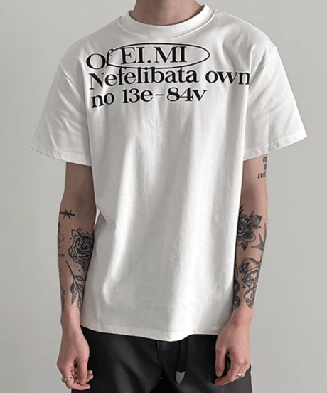 NEFELIBATA モノトーンプリントTシャツ / 2color