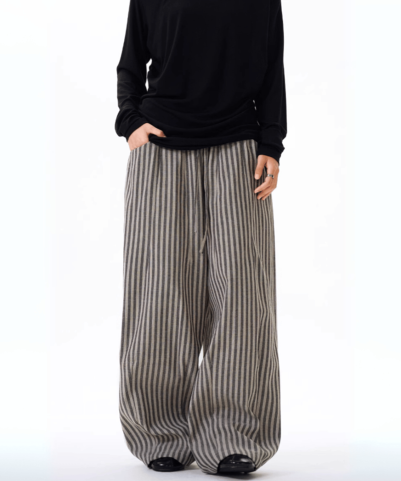 ストライプ イージーワイドパンツ | ness.