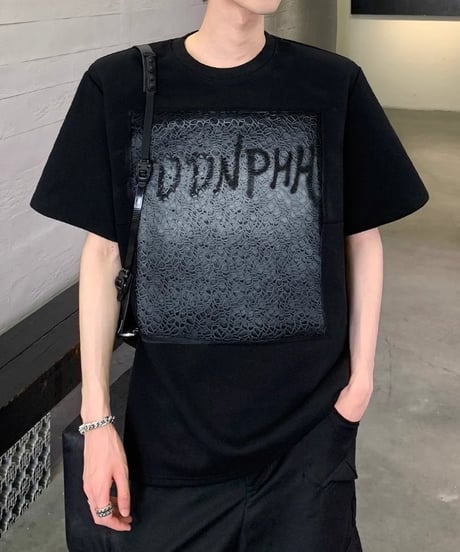 フロントデザイン ショルダーパッドTシャツ / 2color