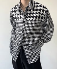 モノクロ 千鳥格子シャツ