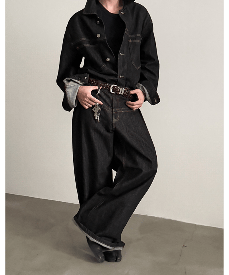 ワイド ブラックデニムジャケット | ness.