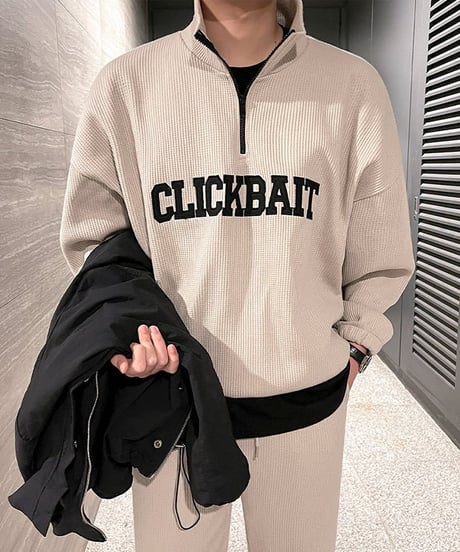 CLICKBAIT ワッフルハーフジップセットアップ / 2colors set up