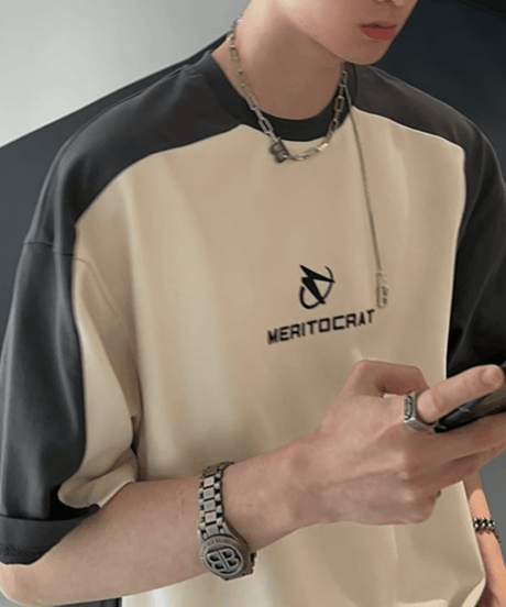 バイカラー ルーズシルエットTシャツ